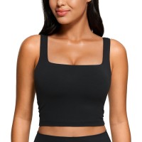 LHIRLE Natural Feelings Sports Bras for Women Removable Padded Yoga Tank Tops Sleeveless Fitness Workout Running Crop Tops